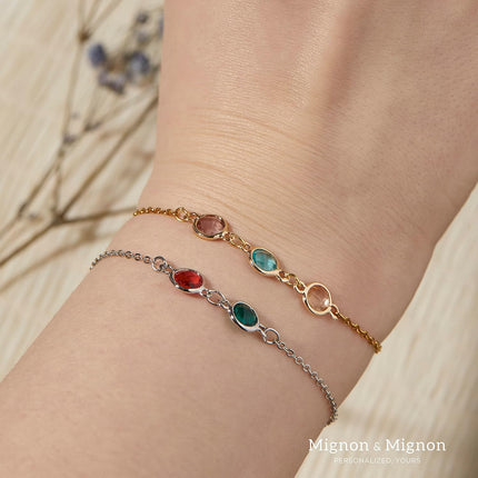 Gold Birthstone Bracelet for Women