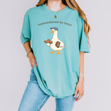 Outnumbered By Boys Funny Boy Mom Shirt