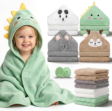 14-Piece Baby Bath Towels Set for Infants & Toddlers