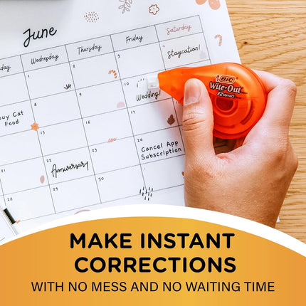 EZ Correct White Correction Tape, No Dry Time, Tear Resistant, 2-Count