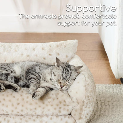 Fluffy Plush Double-Layer Cat Bed, Leopard, 21 x 15 x 8 in