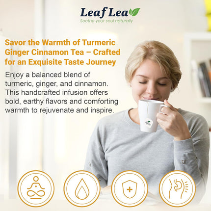 Turmeric Ginger Cinnamon Herbal Tea Bags, 40 Count