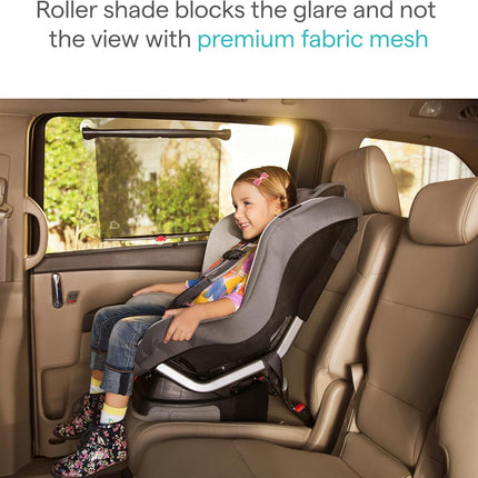 Sun Safety Car Window Shade with Heat Alert, 2 Pack, Black