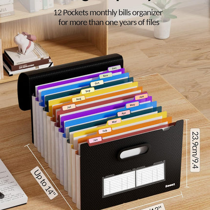 HomeChef ChefDelHogar Sooez Upgraded Accordion File Organizer, Expanding File Folder with Deeper — Kitchen & Home