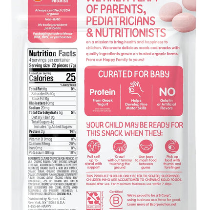 Organic Greek Yogurt & Fruit Baby Snack Drops, Strawberry & Banana, 1 oz