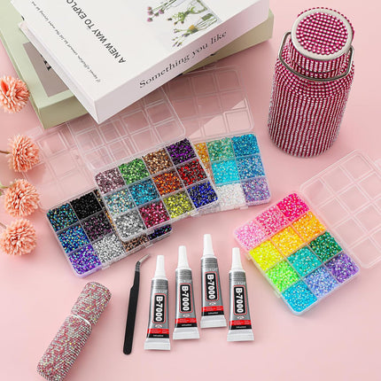 SourceToHome FuenteACasa 32000Pcs Resin Flatback Rhinestones for Bedazzling Kit with 4 Pcs B7000 — Home & Lifestyle
