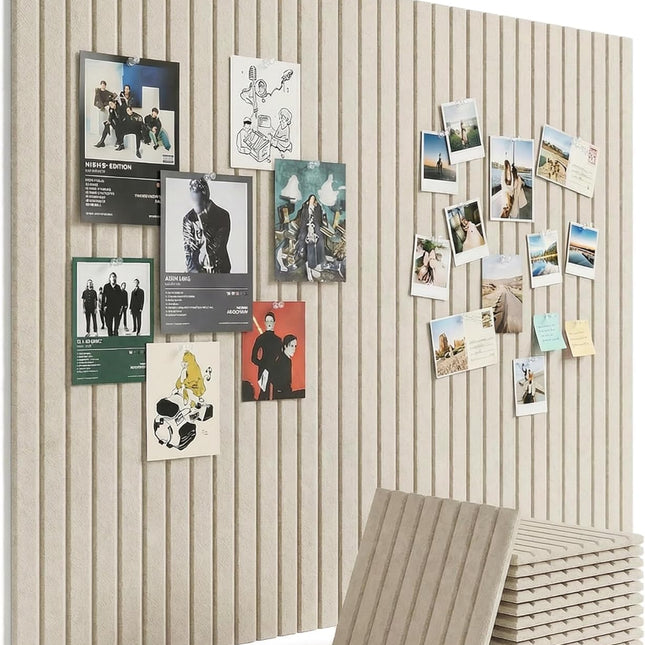 12-Pack Felt Bulletin Board Tiles, 48" x 36", Oatmeal