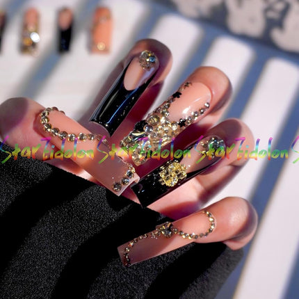 SourceToHome FuenteACasa PAINTED White Press Ons Neon Small Press on Nails Long French Press on — Home & Lifestyle