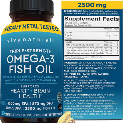 Triple Strength Omega-3 Fish Oil 2500mg – EPA & DH - image 1