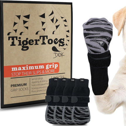 PawHaven RefugioPata DOK TigerToes Premium Non-Slip Dog Socks for Hardwood Floors — Pet Supplies