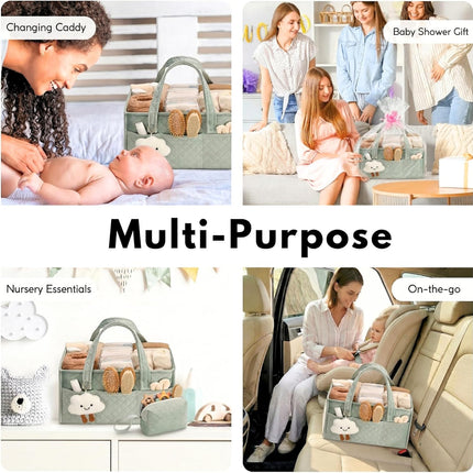 Baby Diaper Caddy Organizer and Portable Nursery Basket