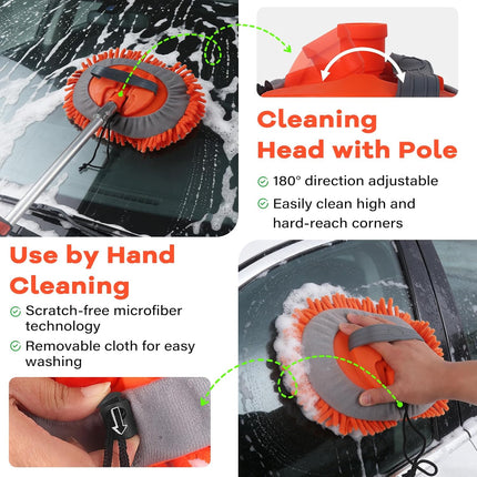 DriveForge ForjaRuta Car Wash Brush with Long Handle,144" Scratch-Free Soft Bristle Car — Auto & Moto