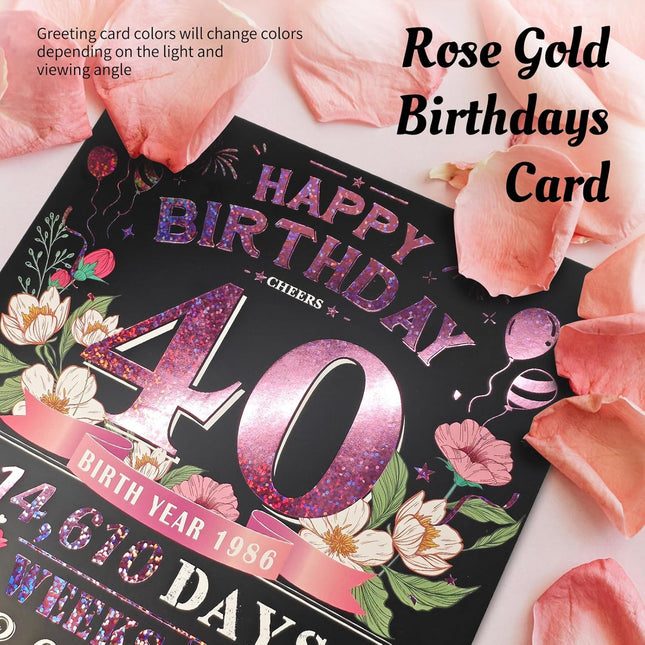 Pink Jumbo Pop-Up 40th Birthday Card for Women