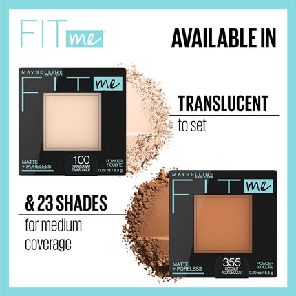 Fit Me Matte + Poreless Pressed Face Powder Makeup & Setting Powder, — Beauty & Self-Care