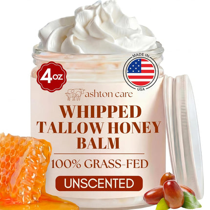 Whipped Tallow Honey Balm for Face - 4 oz Unscented