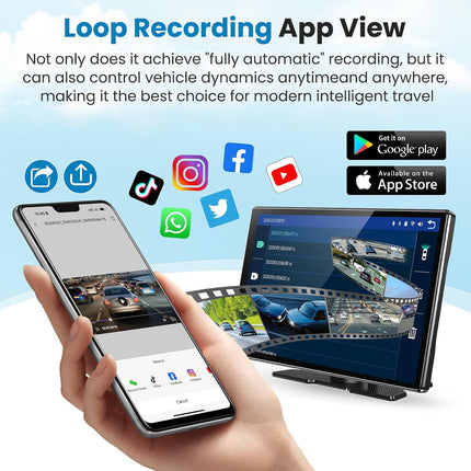 Portable Apple Carplay Screen for Car, 11.3" Extra Large Wireless Car Play & Android Auto Screen for Car, Car Stereo with 4K Dash Cam, App View, Backup Camera,GPS,Mirror Link,FM, Voice Control