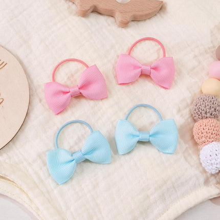 Hair Ties for Baby Girls - 42 Small 2-Inch Hair Bows in 21 Color Pairs