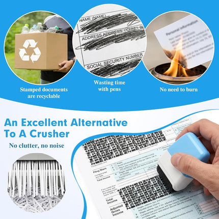2 Pack Identity Theft Protection Roller Stamp for Mail Privacy