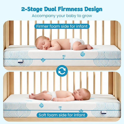 Breathable Waterproof Crib & Toddler Mattress, 52" x 27.6" x 5"