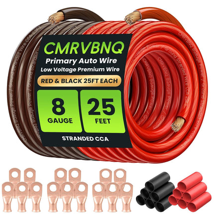 DriveForge ForjaRuta 8 Gauge Battery Cable CCA Wire Kit — Auto & Moto