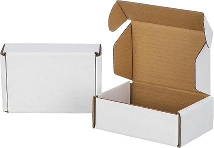 50 Pack 6x4x2 in White Corrugated Cardboard Shipping Boxes