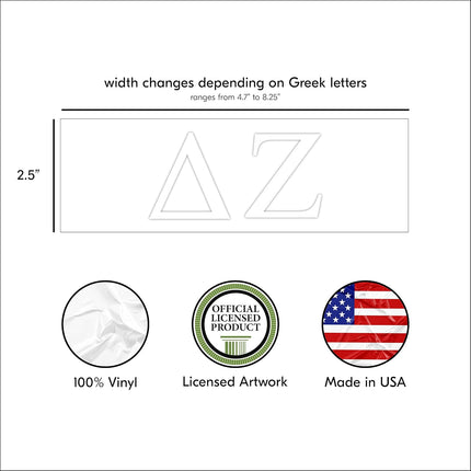 White Greek Sorority Sticker Decal, 2.5 Inches Tall