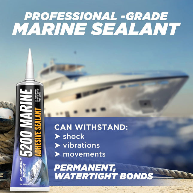 Black 5200 Fast Cure Marine Adhesive Sealant, 3 oz