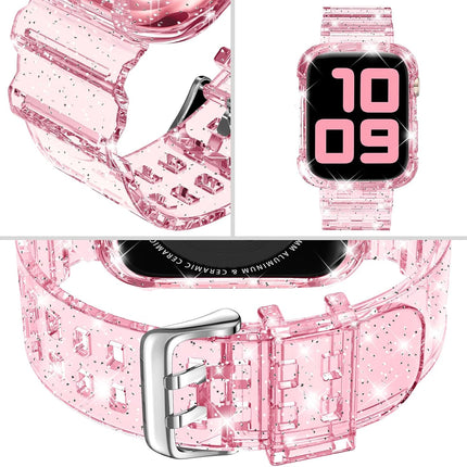 Clear Glitter Pink Smartwatch Band with Bumper Case, 41/40/38mm
