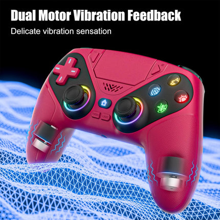 Wireless Controller with Turbo, Back Buttons, Motion Sensor & RGB LED Lights for PS5 and Windows PC
