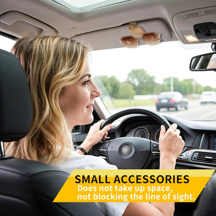 DriveForge ForjaRuta Yuoyar Sunglass Holder for Car, Magnetic Leather Sunglasses Holder and — Auto & Moto
