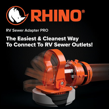 RV Sewer Adapter PRO - Clear Sewer Hose Elbow with Drain Lock Adapter