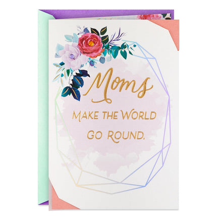 Mother's Day Card with Floral Gemstone Design
