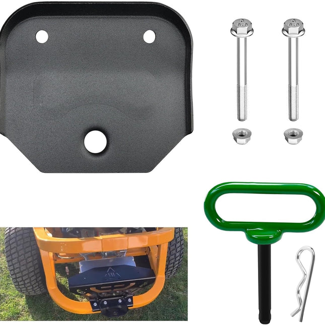 Hitch Plate with 1/2" Pin, R Clip, 2 Pcs Bolts & Nuts, Universal Heavy Duty Zero Turn Mower Trailer Hitch