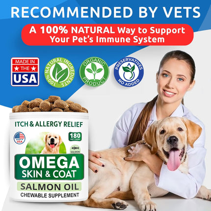 PawHaven RefugioPata BARK&SPARK Omega 3 for Dogs - 360 Fish Oil Treats for Dog Shedding — Pet Supplies
