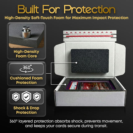 SourceToHome FuenteACasa Graded Card Shipping Box with 360° Protective Foam Insert — Home & Lifestyle