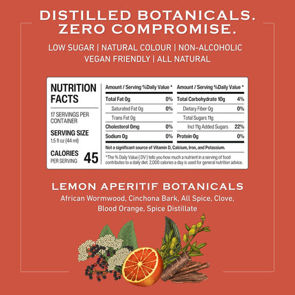 Blood Orange Non-Alcoholic Aperitif, 750ml