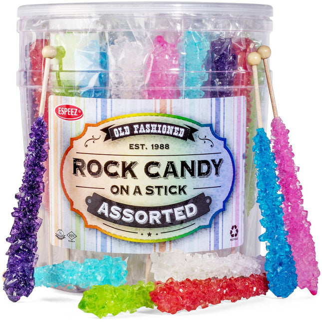 36 Extra Large Assorted Rock Candy Sticks