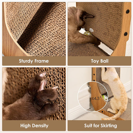 PawHaven RefugioPata EHEYCIGA Cardboard Cat Scratcher for Indoor Kitten Cats — Pet Supplies