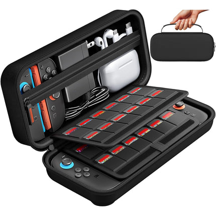 Protective Hard Shell Travel Carrying Case with 24 Game Cartridge Slots