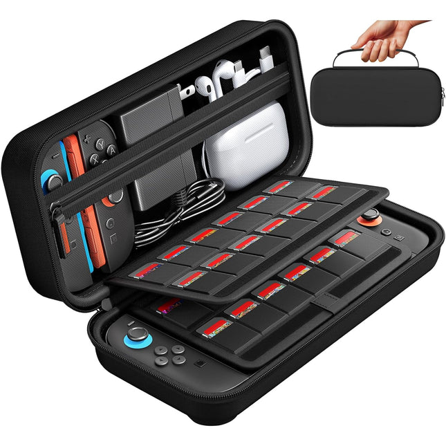 Protective Hard Shell Travel Carrying Case with 24 Game Cartridge Slots