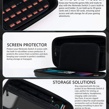 Switch 2 Accessories Bundle with Carry Case and Screen Protector