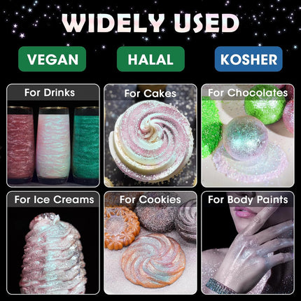 Iridescent Edible Food-Grade Glimmer Powder, 0.18 oz / 5 g