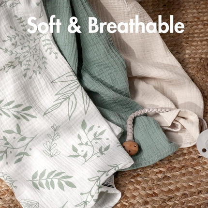 Muslin Swaddle Blankets for Newborns, 3 Pack Bright Colors