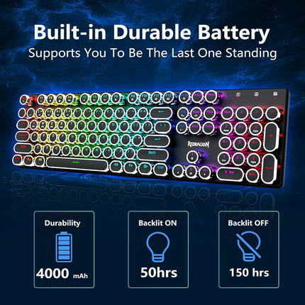 NexWave OndaNex Redragon Wireless Typewriter Style Mechanical Gaming Keyboard — Smart Tech