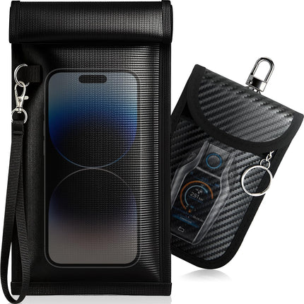 Faraday Bags for Phones & Car Keys RFID Signal Blocking Pouch Set