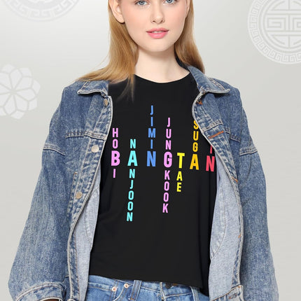SourceToHome FuenteACasa Seven Stars Acrostic Graphic Tee - Premium Cotton Boy Band Typography — Home & Lifestyle