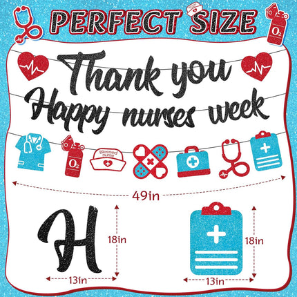 LittleNest NidoPequeño Pre-strung Nurses Week Decorations 2026 Thank You Happy Nurses Week Banner — Baby & Toddler