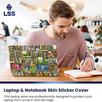 15.6 Inch Books Design Laptop Skin Sticker with 2 Wrist Pads