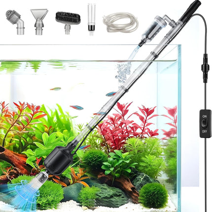 PawHaven RefugioPata Hygger 5 in 1 Electric Aquarium Gravel Cleaner, 360GPH Automatic Fish Tank — Pet Supplies