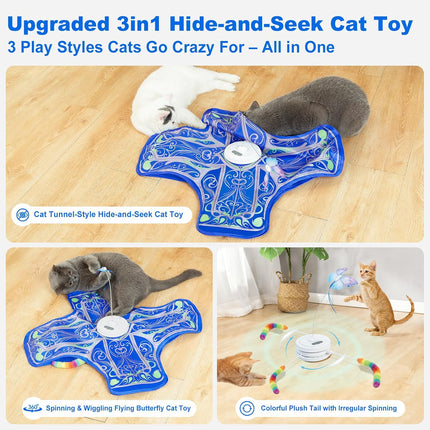 Interactive Rechargeable Touch-Activated Cat Toy for Indoor Cats - Blue